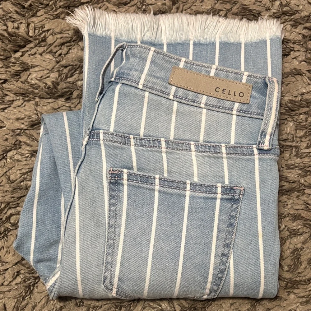 Cello Light Blue Jeans with White Pinstripes - Picture 3 of 11